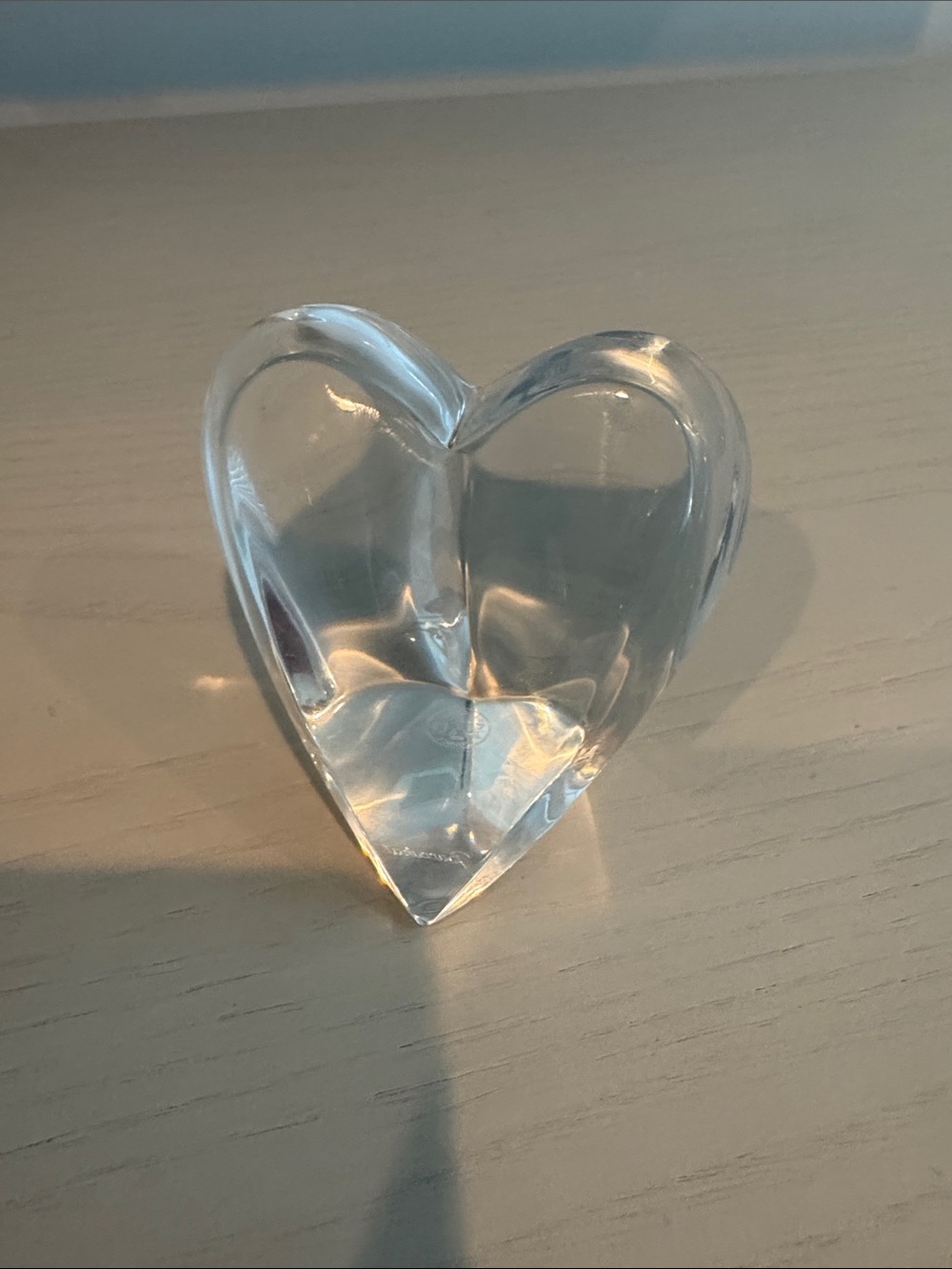 Baccarat Clear Glass Heart Sculpture - Home Art